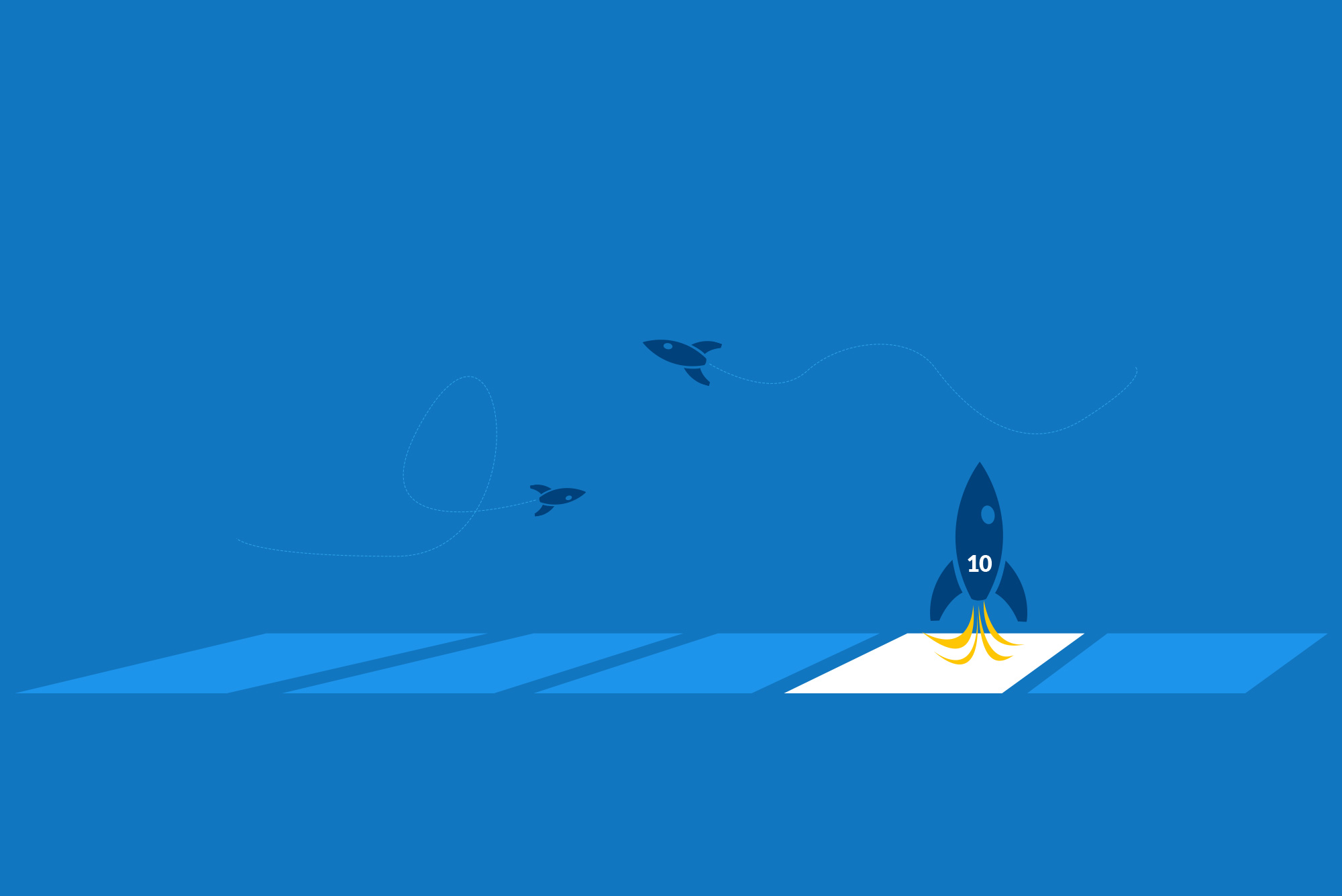 Rocket landing on blue background - Homepage is dead