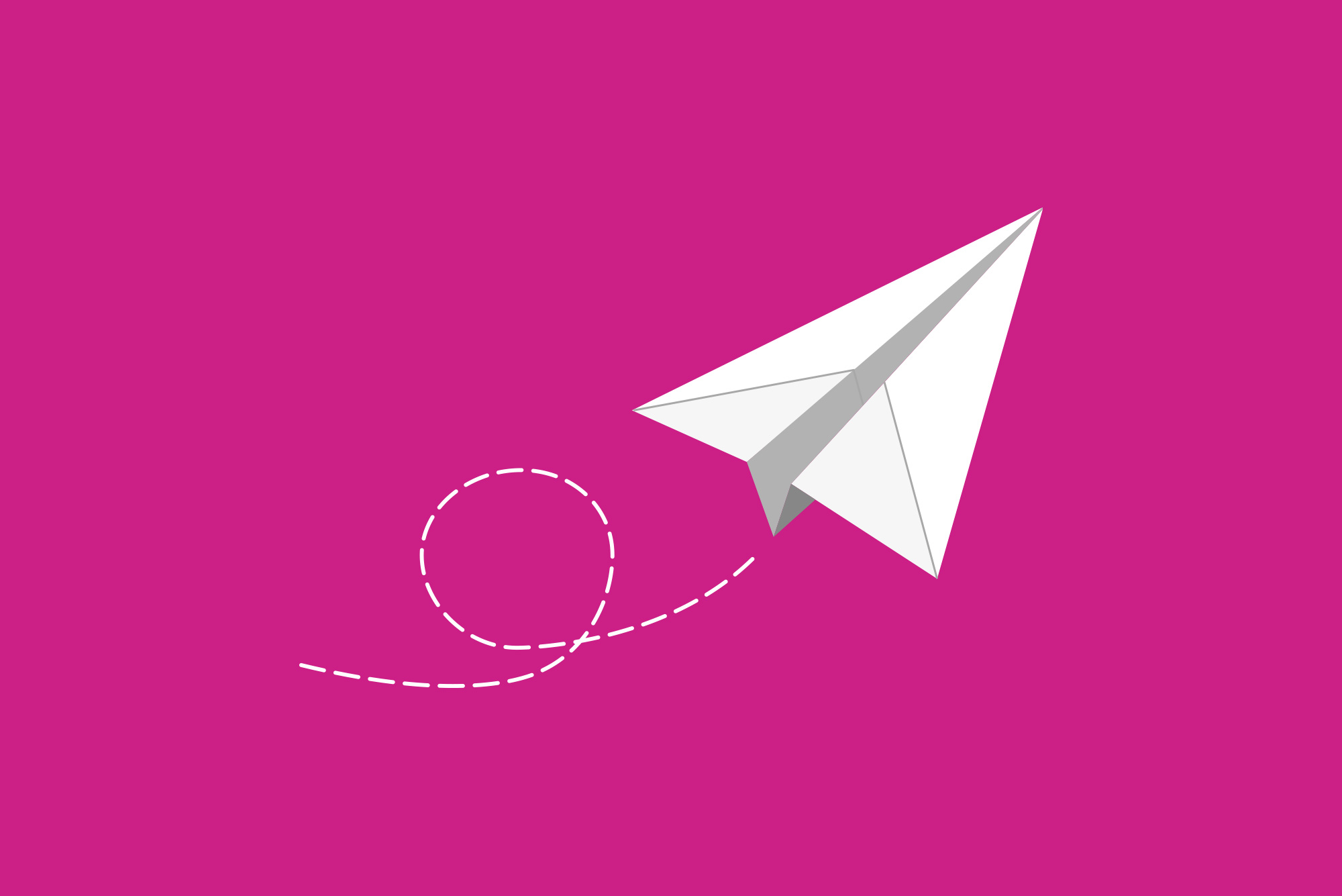 Paper airplane on pink background - Email marketing