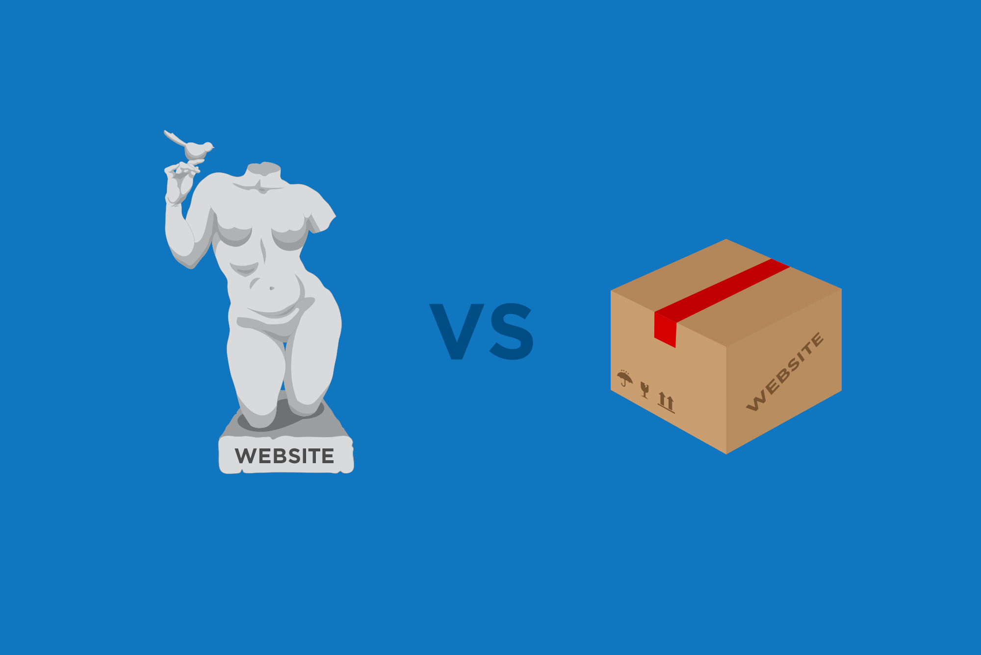 Website statue vs website box - custom vs templates