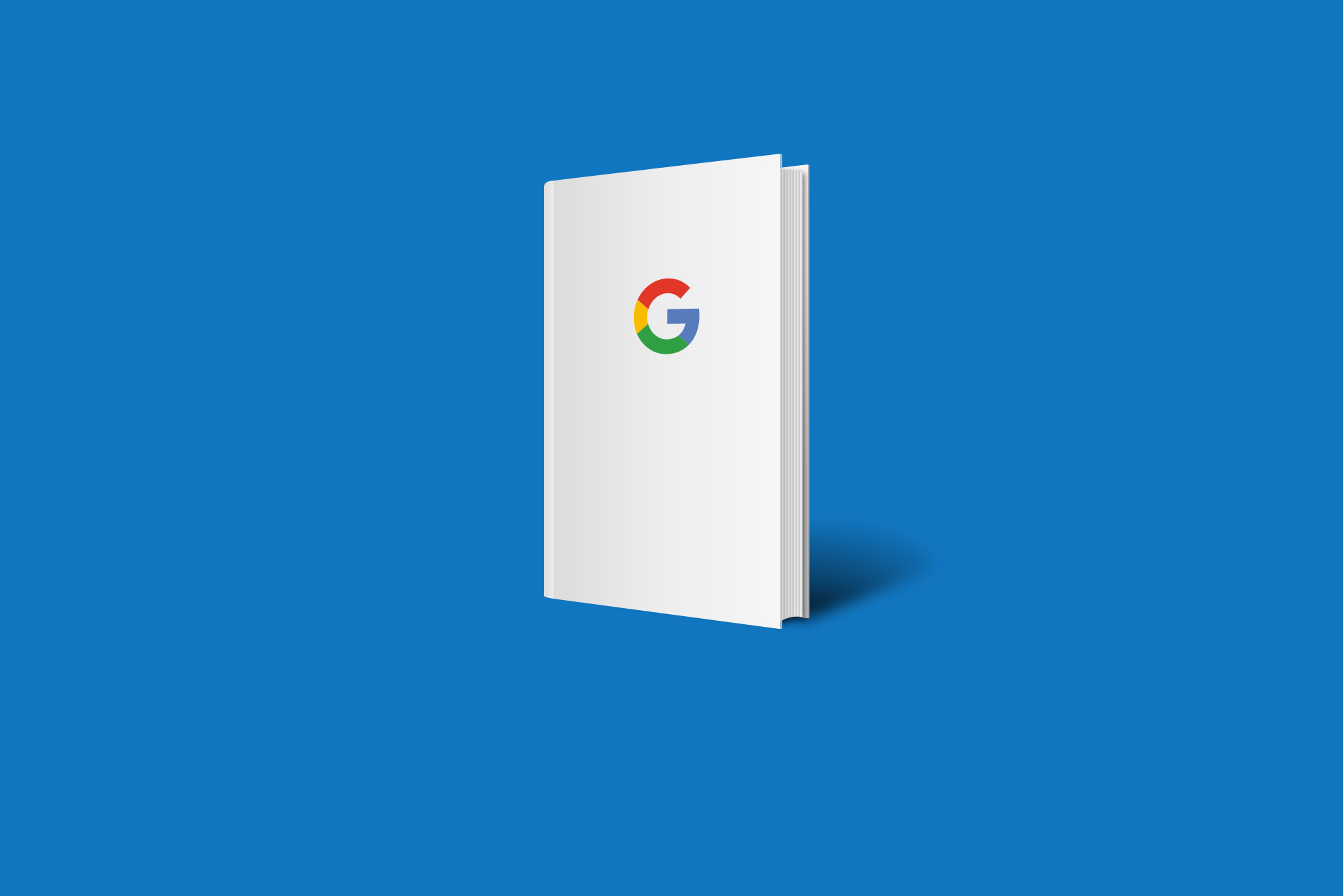 Google book on blue background - Website guidelines
