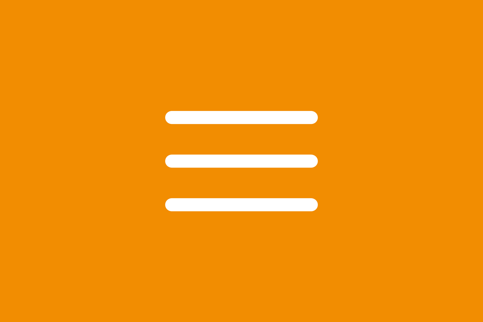 Hamburger icon on orange background