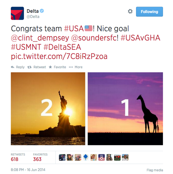 Delta Airlines Twitter blooper